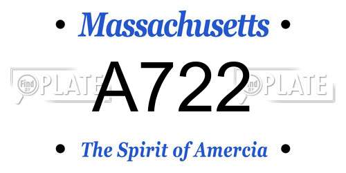 A722 Massachusetts License Plate