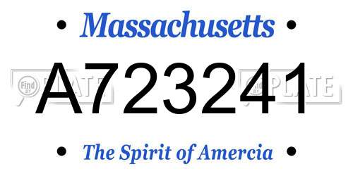 A723241 Massachusetts License Plate