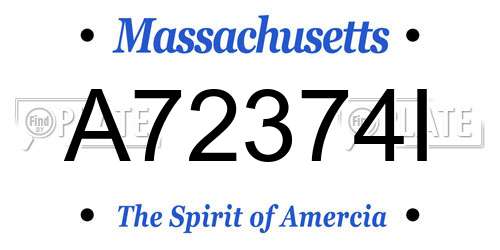 A72374I Massachusetts License Plate
