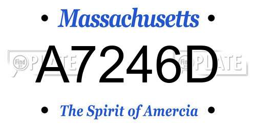 A7246D Massachusetts License Plate