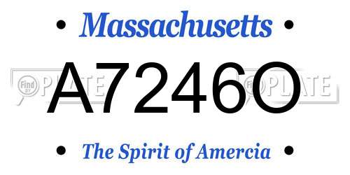 A7246O Massachusetts License Plate
