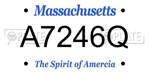 A7246Q Massachusetts License Plate