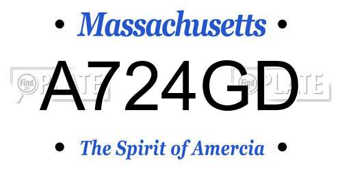 A724GD Massachusetts License Plate