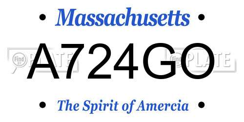 A724GO Massachusetts License Plate