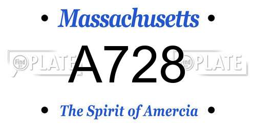A728 Massachusetts License Plate