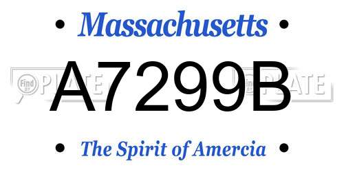 A7299B Massachusetts License Plate