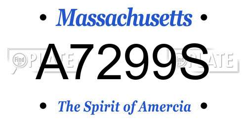 A7299S Massachusetts License Plate