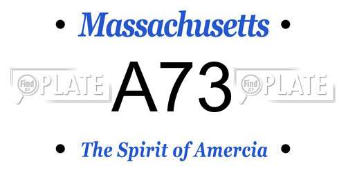 A73 Massachusetts License Plate