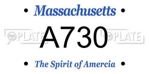 A730 Massachusetts License Plate