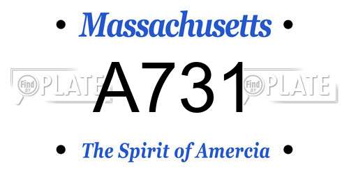 A731 Massachusetts License Plate