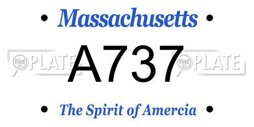 A737 Massachusetts License Plate