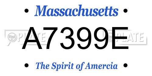 A7399E Massachusetts License Plate