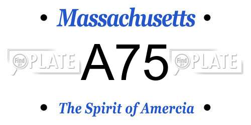 A75 Massachusetts License Plate
