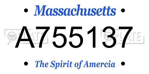 A755137 Massachusetts License Plate