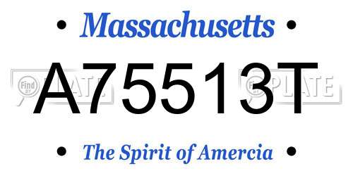 A75513T Massachusetts License Plate