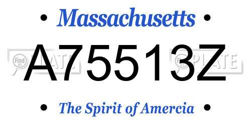 A75513Z Massachusetts License Plate