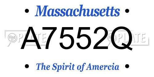 A7552Q Massachusetts License Plate