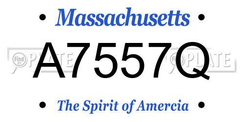 A7557Q Massachusetts License Plate
