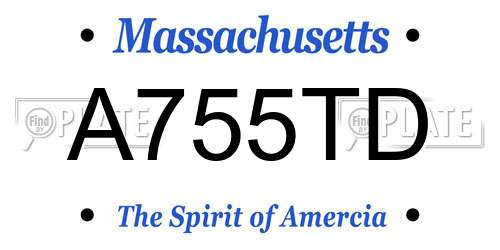 A755TD Massachusetts License Plate