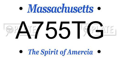 A755TG Massachusetts License Plate