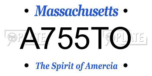 A755TO Massachusetts License Plate