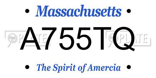A755TQ Massachusetts License Plate