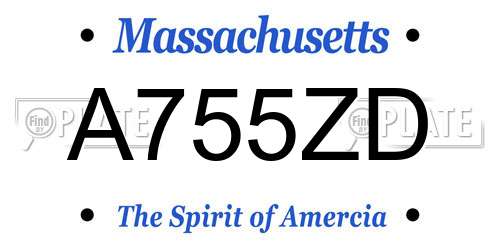 A755ZD Massachusetts License Plate