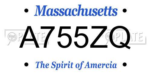 A755ZQ Massachusetts License Plate