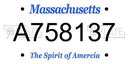 A758137 Massachusetts License Plate