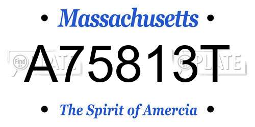 A75813T Massachusetts License Plate