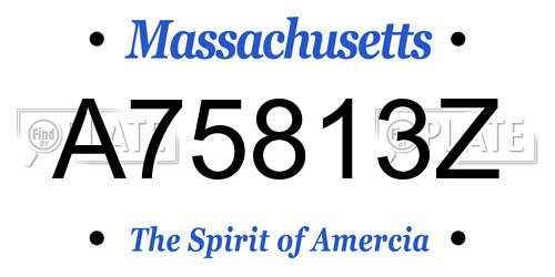 A75813Z Massachusetts License Plate