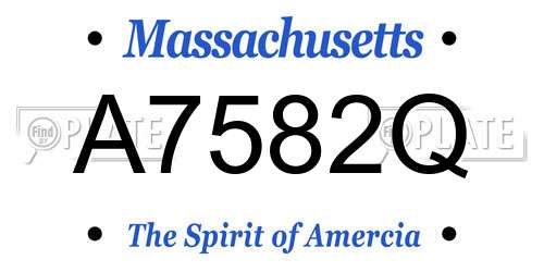 A7582Q Massachusetts License Plate
