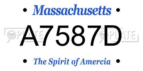 A7587D Massachusetts License Plate