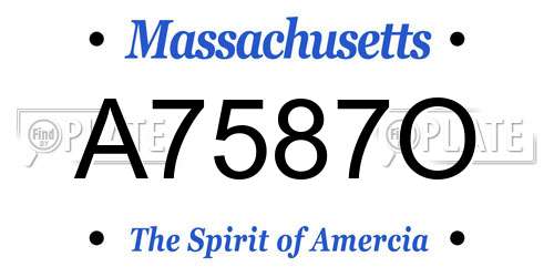 A7587O Massachusetts License Plate