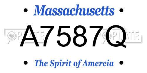 A7587Q Massachusetts License Plate