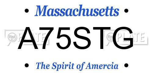 A75STG Massachusetts License Plate