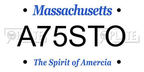 A75STO Massachusetts License Plate