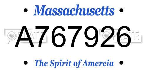 A767926 Massachusetts License Plate