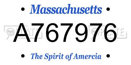 A767976 Massachusetts License Plate