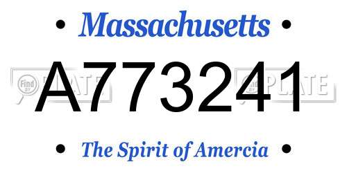 A773241 Massachusetts License Plate
