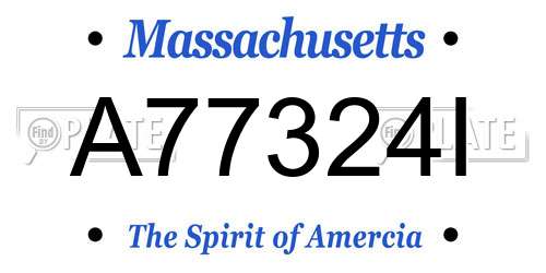 A77324I Massachusetts License Plate