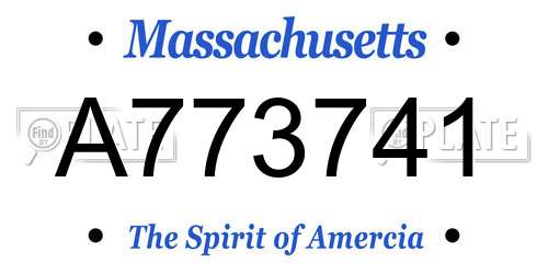 A773741 Massachusetts License Plate
