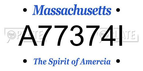A77374I Massachusetts License Plate