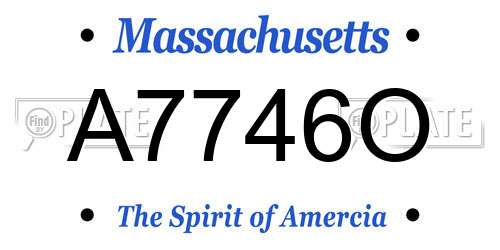 A7746O Massachusetts License Plate