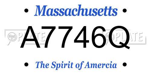 A7746Q Massachusetts License Plate
