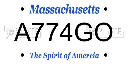 A774GO Massachusetts License Plate