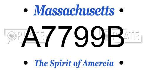 A7799B Massachusetts License Plate