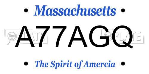A77AGQ Massachusetts License Plate