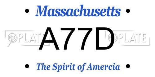 A77D Massachusetts License Plate