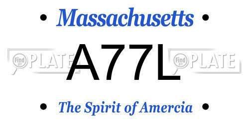 A77L Massachusetts License Plate